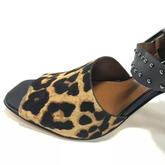 Franco Sarto Women’s Pepita Black/Leopard Print High Heels Size 5.5M - Picture 2 of 7